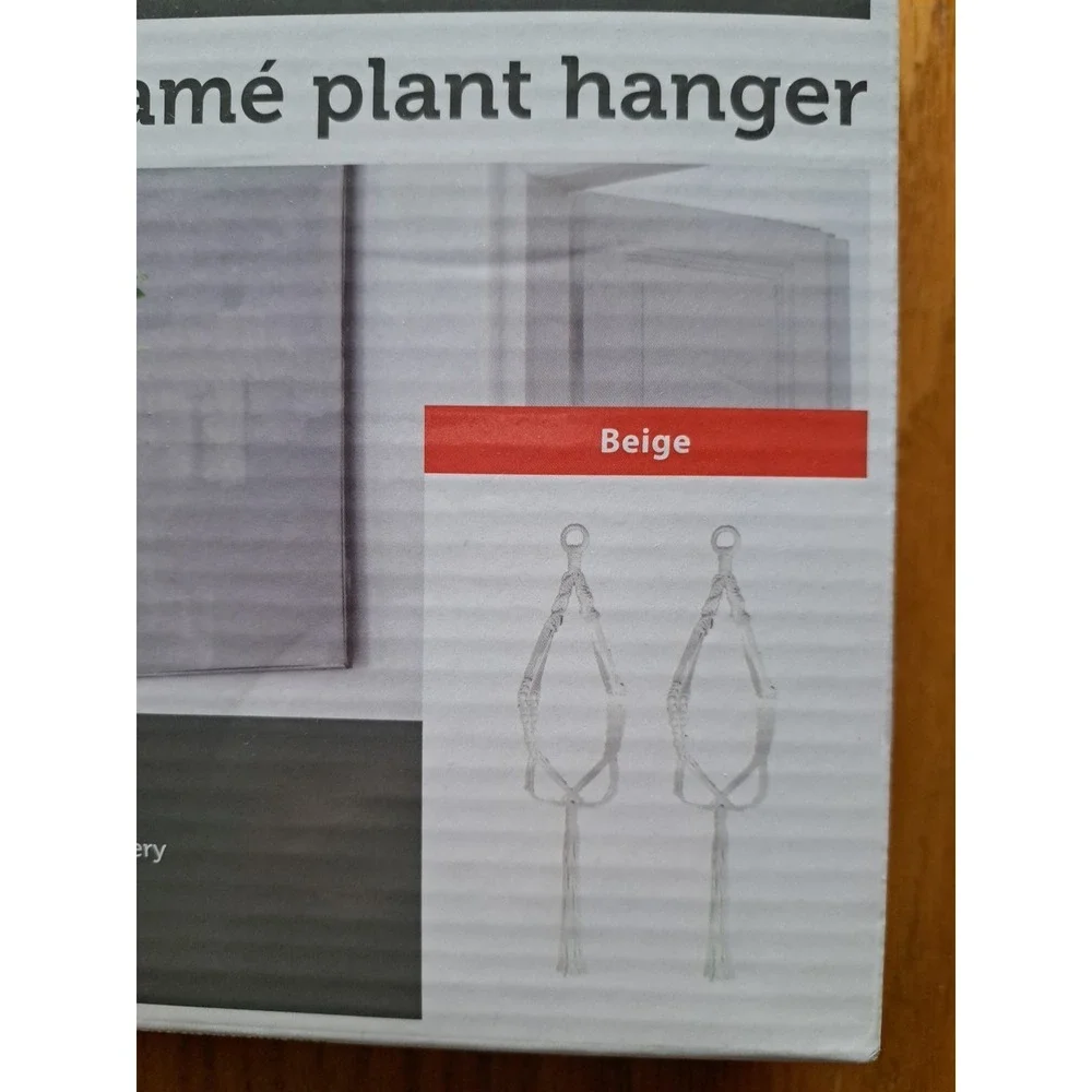 Belari 2 Piece Macrame Cotton‎ Plant Hanger Beige NEW